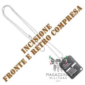 Piastrina CON INCISIONE Militare ORIGINALE Esercito Italiano Personalizzata - Afbeelding 1 van 6