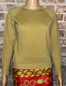 VTG 50s 60s Richardson Scotland Golden Mustard Brown Wool Raglan Sweater Small - Picture 1 of 7