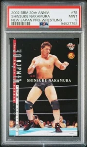 PSA9 2002 BBM NEW JAPAN PRO-WRESTLING 30th ANNIVERSARY SHINSUKE NAKAMURA RC - Picture 1 of 2