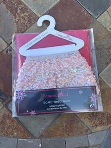 American Girl Doll Something Navy Holiday Sequin Skirt Pink! NEW Retired Rare - Picture 1 of 2