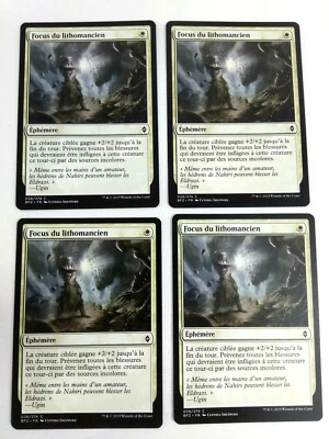 Mtg Magic Playset 4x Lithomancer's Focus Zendikar Vf Exc - Image 1 of 2