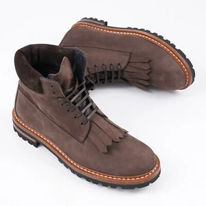 Kiton Soft Matte Nubuck Calfskin Leather Ankle Boots US 10.5 (Eu 43.5) NIB Shoes - Picture 1 of 10