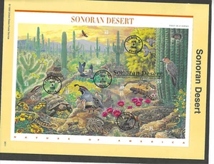 USPS 1999 33c SONORAN DESERT FDI SOUVENIR PAGE #9911 - Picture 1 of 1