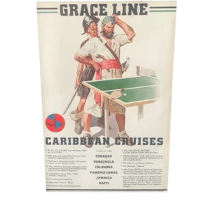 Anuncio de Grace Line Caribbean Cruises 1938 vintage - Imagen 1 de 4
