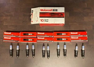 10 pc Motorcraft Ford OEM Spark Plugs PART NO: AWSF44PP, New Open Box - Picture 1 of 11
