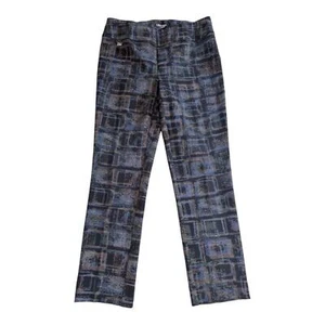LISETTE L Pantalone donna pull on stampato skinny cropped blu/marrone taglia 6 - Foto 1 di 10