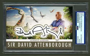 David Attenborough Signed Cut Display (PSA) BBC Documentary Narrator Photo Card - Picture 1 of 2