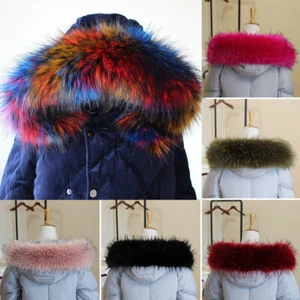Winter Warm Faux Fox Fur Collar For Hood Coat Jacket Trim Scarf Shawl Wraps Acc - Picture 1 of 24