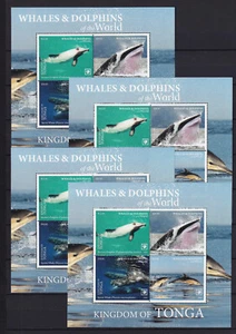 4 x Tonga 2020 Block 134 ** MNH Wale Delphine Whales Dolphins 500,-- € - Picture 1 of 1