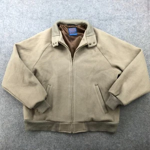 Vintage Pendleton Jacket Mens Large Beige Wool Pockets Country Traditions - Picture 1 of 20