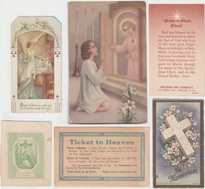 C1912-40s LOT Holy Prayer Memorial Cards Karten Ticket Heaven Meditating Passion - Bild 1 von 13