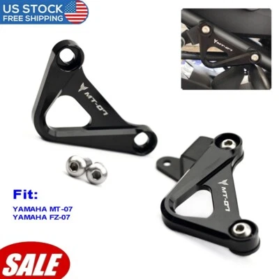 For YAMAHA MT-07 2014-2024 FZ-07 2014-2020 Rear Footrest Blanking Plates Black - Image 1 of 4