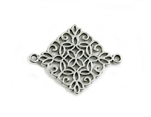 8 Verbinder Blume filigran antik silber 28x22 ethnisch antik - Picture 1 of 1