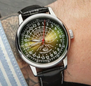 Vintage Watch Rakets 24h Automatic Wrist Men Russian Soviet USSR Polar Day Rare - Picture 1 of 7