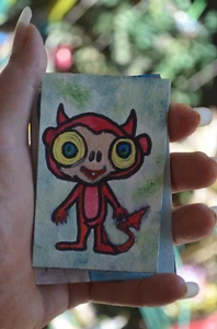 Original ACEO Art Cards Halloween weird little Devil - Picture 1 of 3