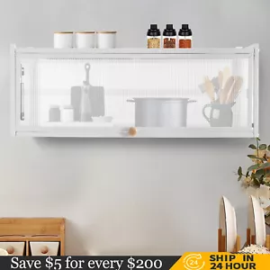 25kg Storage Cabinet Wall-Mount W/Flip-up PC Door For Home Kitchen Cupboard - Picture 1 of 22