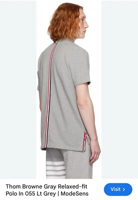 Polo Thom Browne New York Calce Relajado SS con Rayas CB RWB en Piqué Clásico Foto 1 de 4