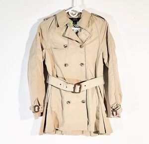 Neu mit Etikett neu Polo by Ralph Lauren Damen Jugend 16 khaki Trenchcoat Regenmantel mit Gürtel - Bild 1 von 4