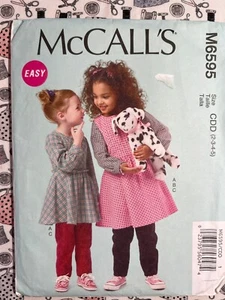 McCall's Sewing Pattern M6595 Children's Girls' Top Dress Jumper Pants Size 2-5 - Picture 1 of 2