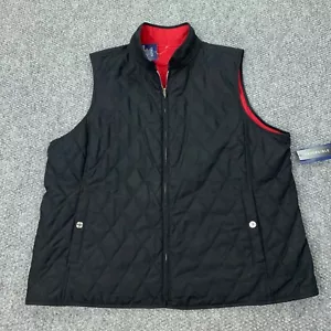Chaps Beekman Vest Womens XL Red Black Quilted Full Zip Reversible NWT - Picture 1 of 10