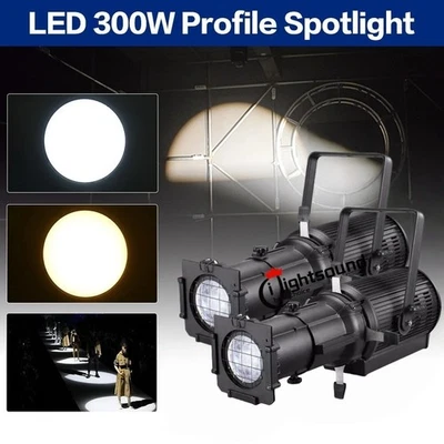 LEKO 300w  3200K warm white 2in  LED  Spot Ellipsoidal studio Light 2pcs - Image 1 of 4