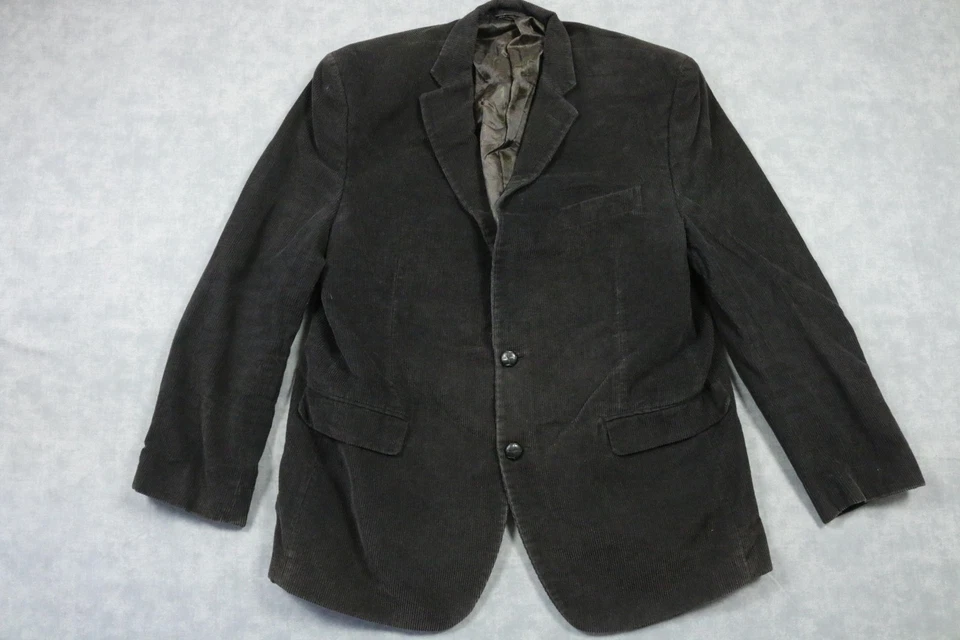 Lauren Ralph Lauren Blazer Mens Large Black Corduroy Elbow Patch 2 Button Jacket - Image 1 of 4