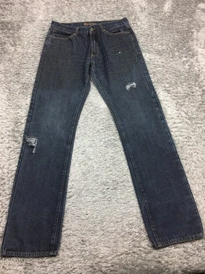 Pantalones de mezclilla rectos Plugg Bootcut para hombre talla 32x34 azul lavado oscuro Foto 1 de 4