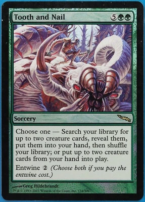 Tooth and Nail FOIL Mirrodin HEAVILY PLD Green Rare CARD (487646) ABUGames - Image 1 of 2
