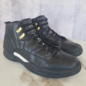 Jordan 12 Retro The Master Scarpe Uomo Taglia 11.5 Nero Bianco Oro 130690-013 - Foto 1 di 15