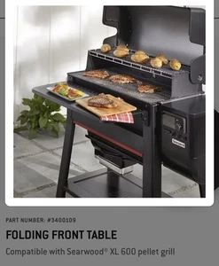 Mesa Frontal Weber Compatible con Parrilla de Pellets Searwood XL 600 Nueva En Caja Negra - Imagen 1 de 4