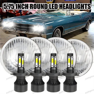 Faros LED redondos de 5,75 pulgadas alto/bajo para Mercury Cougar 1967-76 Monterey Comet Foto 1 de 4