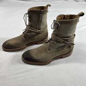 Christian Louboutin Boots Mens 42.5EU 9.5US Khaki Suede Distressed Lace Up - Picture 1 of 18