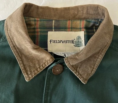 Chaqueta de trabajo vintage FIELDMASTER L/XL forrada de pana/franela ropa de trabajo al aire libre Foto 1 de 4