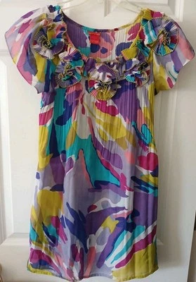 Women's Beautiful Shirt By Sunny Leigh Size Small In Pastel Colors EUC - Image 1 of 4