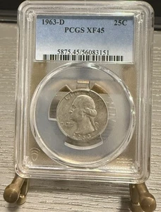 1963-D Washington Quarter-PCGS XF45 - Picture 1 of 2