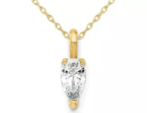 1/3 Carat (ctw H-I, SI1-SI2) Lab-Grown Diamond Solitaire Pendant Necklace in 14K - Picture 1 of 4