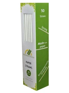 4 Packs of TrueChoice BioGreen Choice Paper Straws 50 pack ea (Total 200) 4 Pack - Picture 1 of 4