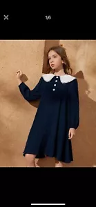 Beautiful Girls School Dress Uniform Size 6 Navy Blue 100% Cotton - Picture 1 of 6