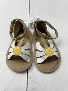 Old Navy Tan Daisy Sandals Peep Toe Baby Size 12-18 Months NEW - Picture 1 of 6