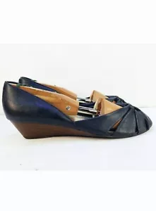 Steve Madden Damen Halbschuhe schwarz Leder niedriger Keilabsatz Größe 6,5 B - Bild 1 von 7