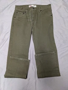 Boy's Levis 513 Green Slim Fit Straight Leg Pants Tag Size 18 Measures 31x29 - Picture 1 of 11