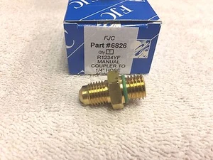 R1234YF Manual Coupler to R12 Hose 1/4" Hose Adapter, FJC Part# 6826 - Picture 1 of 1