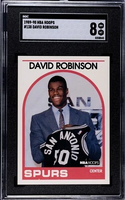 1989 年 NBA Hoops David Robinson 新秀卡 #138,SGC 8 NM-MT-很好! — 第 1/2 张图片