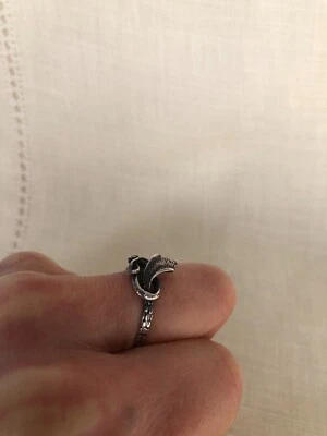 Anello Serpente Cobra Argento Vintage B076 - Immagine 1 di 4