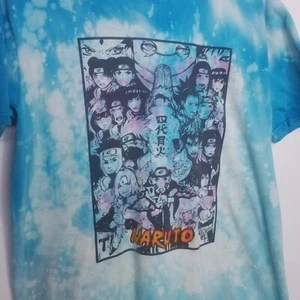 RARE OoaK Naruto Mens Large Dye Multicolor Anime Graphic Casual Graphic T Shirt - Picture 1 of 8