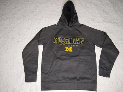 Sudadera con Capucha Colosseum Athletics Para Hombres M Gris Spellout Michigan Go Azul Usada en Excelente Condición Foto 1 de 4