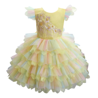Vestido tutú de encaje sin mangas para niñas pequeñas vestido de fiesta de cumpleaños boda Foto 1 de 4