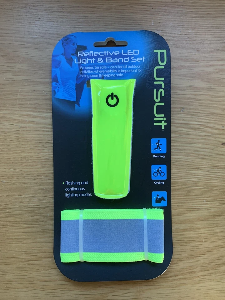 2 Piece Set Cycling Bike Bicycle Reflective Band & LED Light Safety Run Running - Image 1 of 4