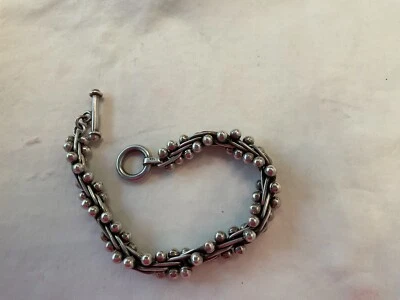 Pulsera de cuentas de plata de ley 925 de 9 1/2" aprox 67,5 gramos Foto 1 de 3