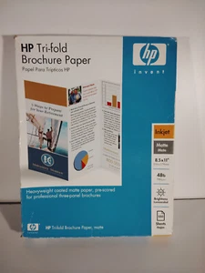 Papel de folleto triple HP brillante, 8,5" x 11" 48 lb C7020A 100 hojas cantidad nuevo en caja - Imagen 1 de 3